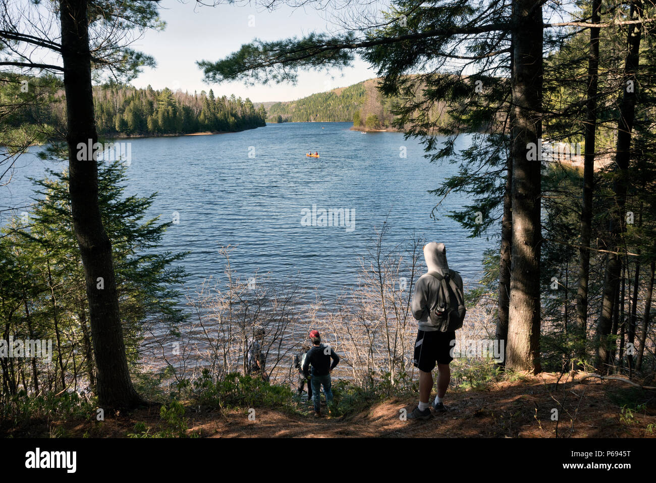 See und Wald im La Mauricie Nationalpark, der Provinz Quebec, Kanada Stockfoto