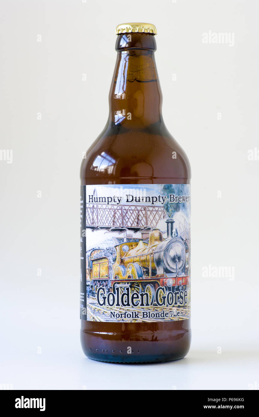 Ungeöffnete Flasche alkoholische Getränk von Humpty Dumpty Brauerei in East Anglia England Großbritannien Stockfoto