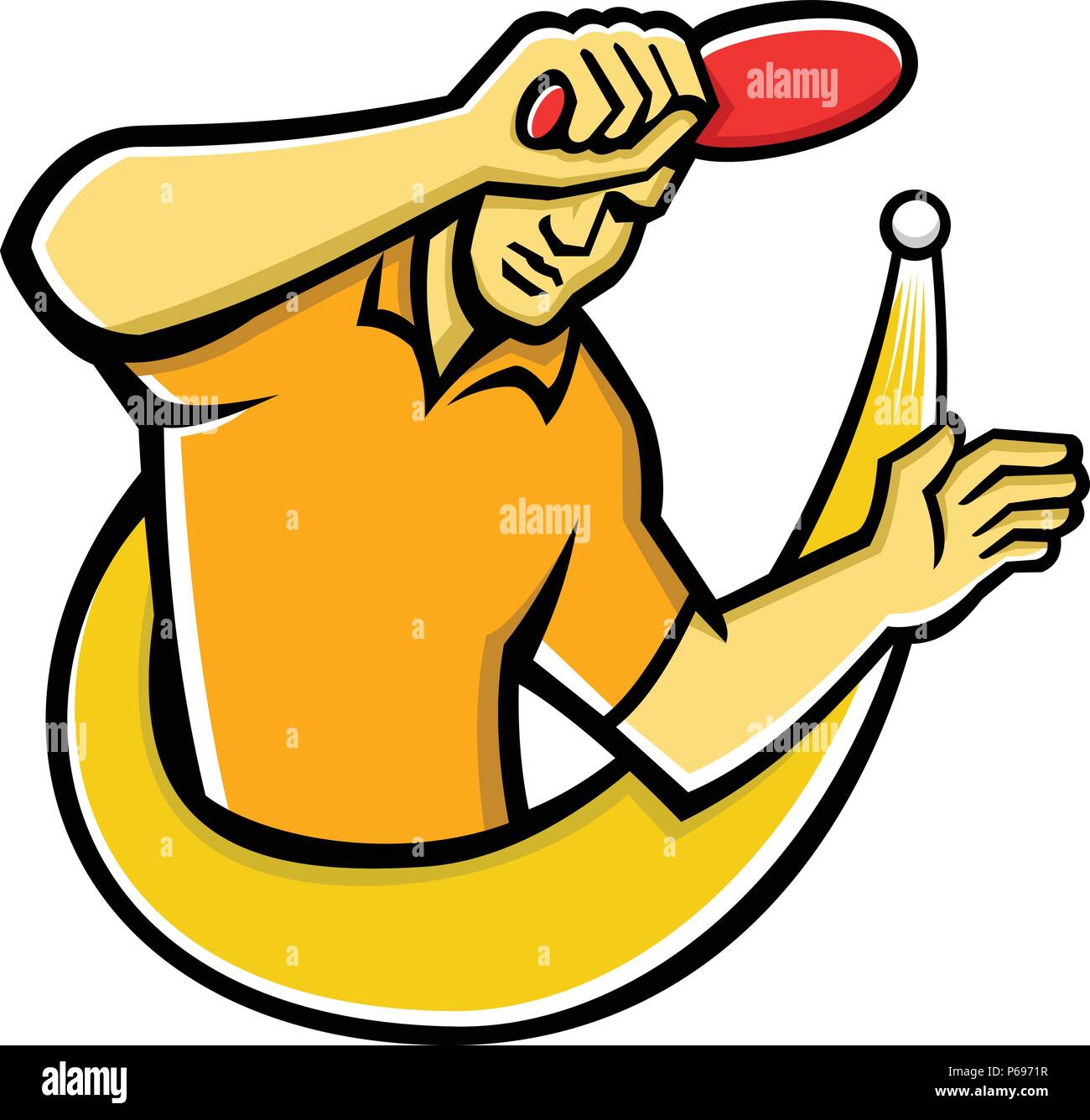 Maskottchen Symbol Abbildung Eines Tischtennis Oder Ping pong Player Smash Hit Oder Smashing 
