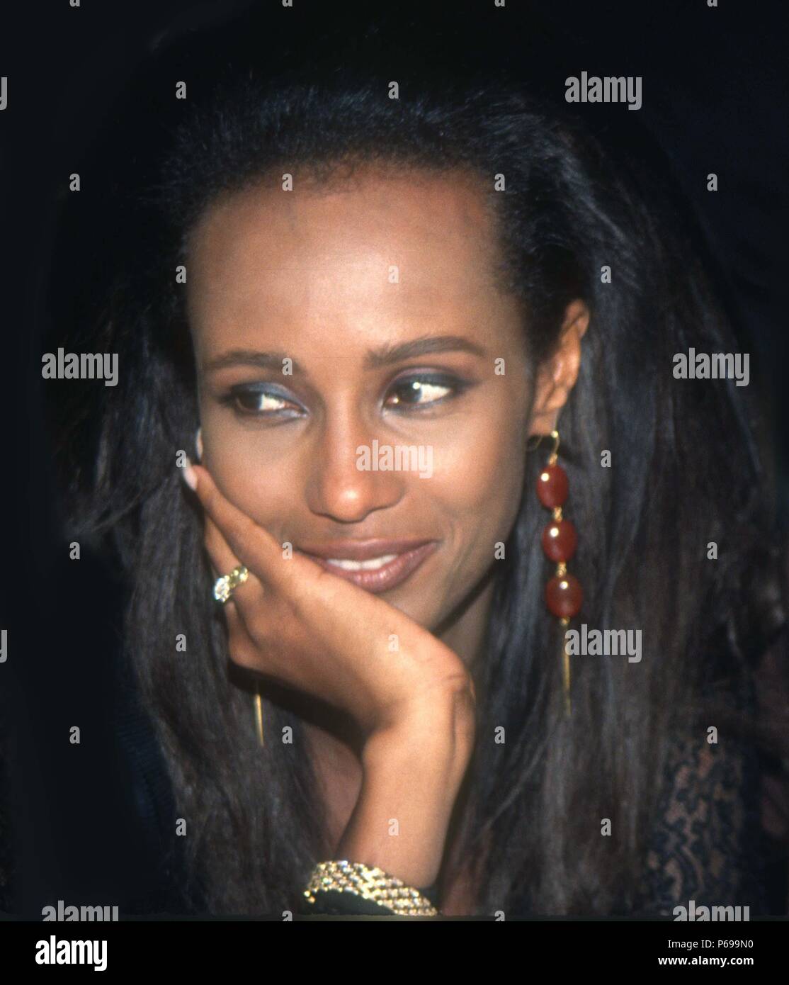 # Iman 1990 Foto von John Barrett/PHOTOlink.net Stockfoto