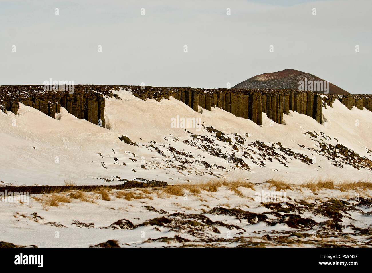 Basalt Spalte. Gerouberg. Halbinsel Snaefellsnes. Island Stockfoto