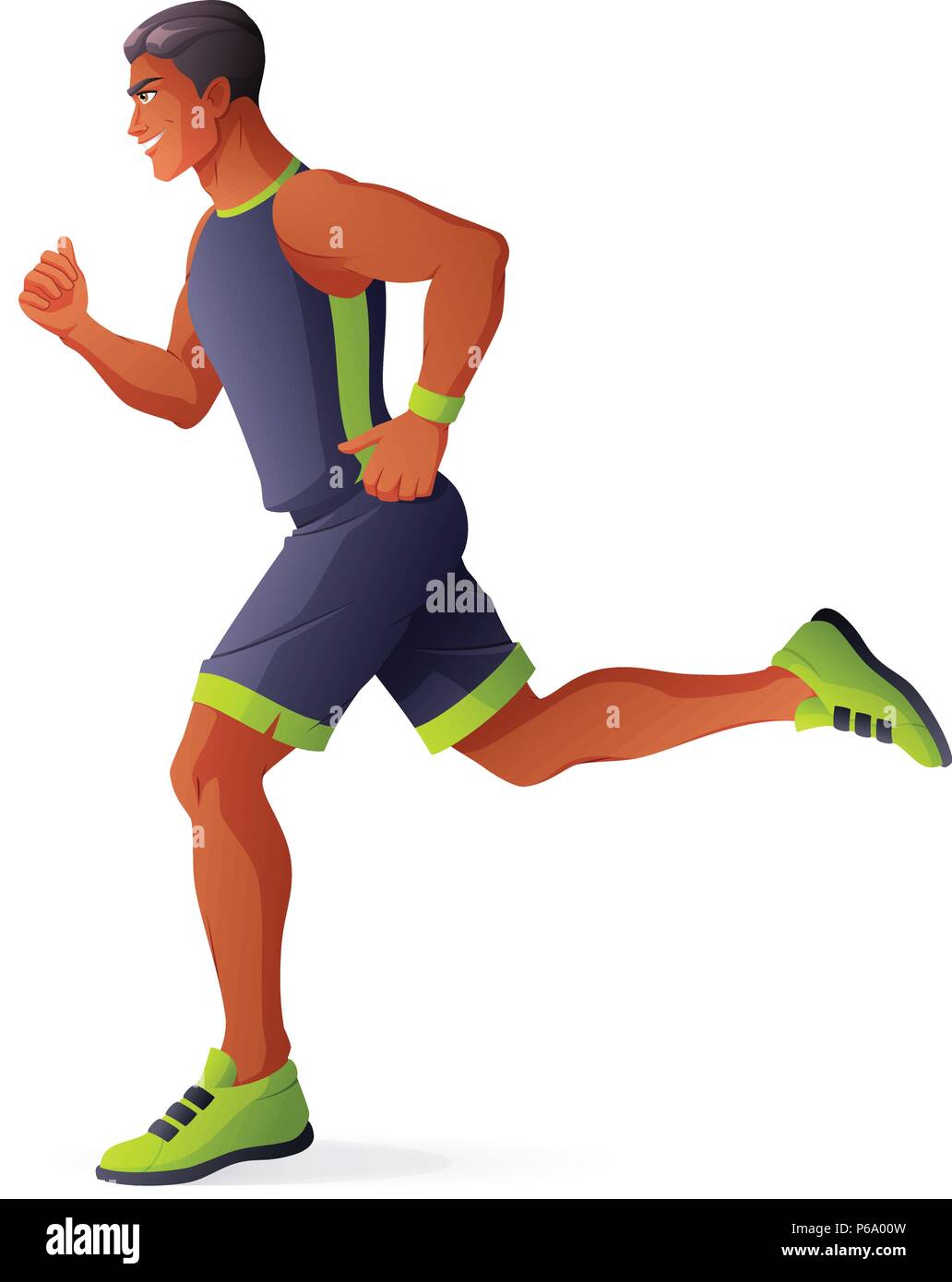 Sportler Mann beim Laufen. Isolierte Vektordarstellung. Stock Vektor