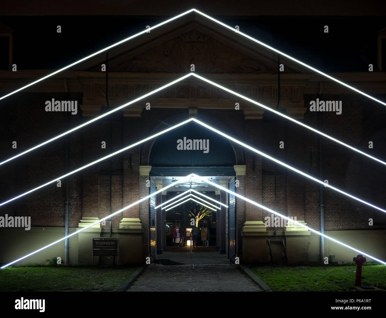 Light art Installation auf Amsterdam Licht Festival Stockfoto