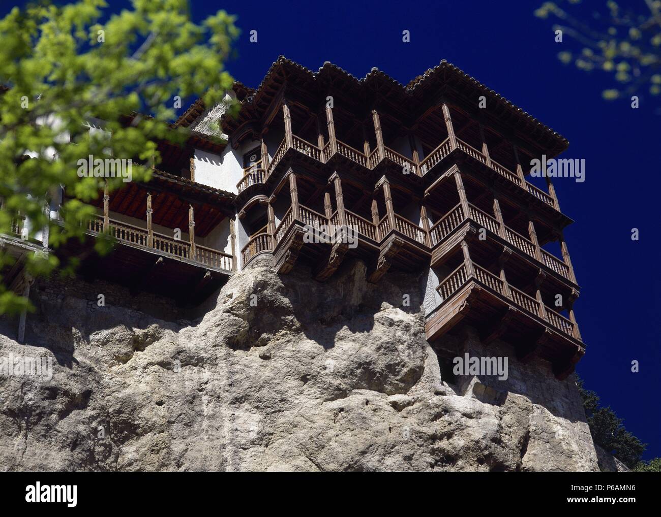 Spanien. Kastilien-La Mancha. Cuenca. Hängende Häuser. 15. Jahrhundert. Stockfoto