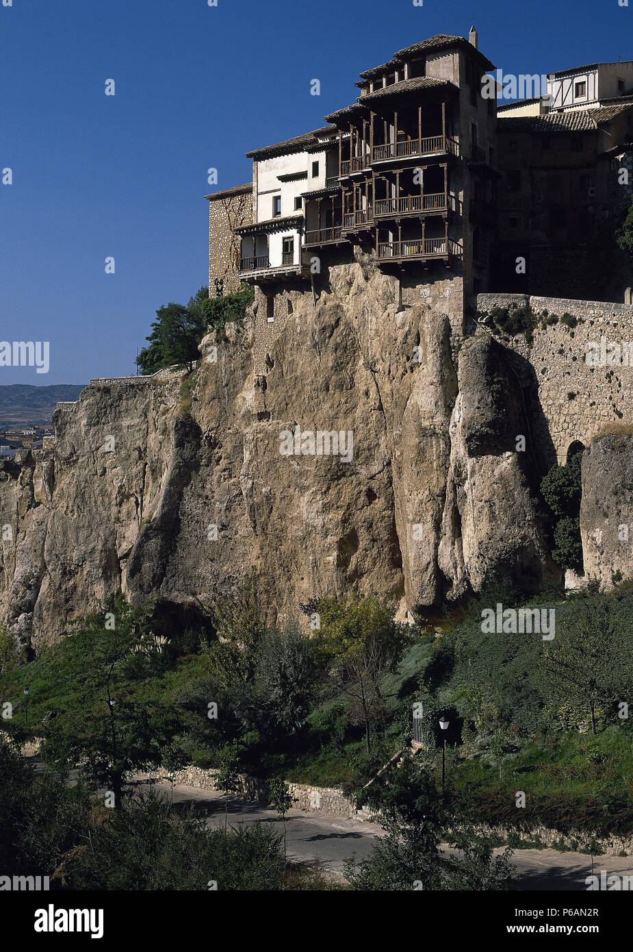 Spanien. Kastilien-La Mancha. Cuenca. Hängende Häuser. 15. Jahrhundert. Stockfoto