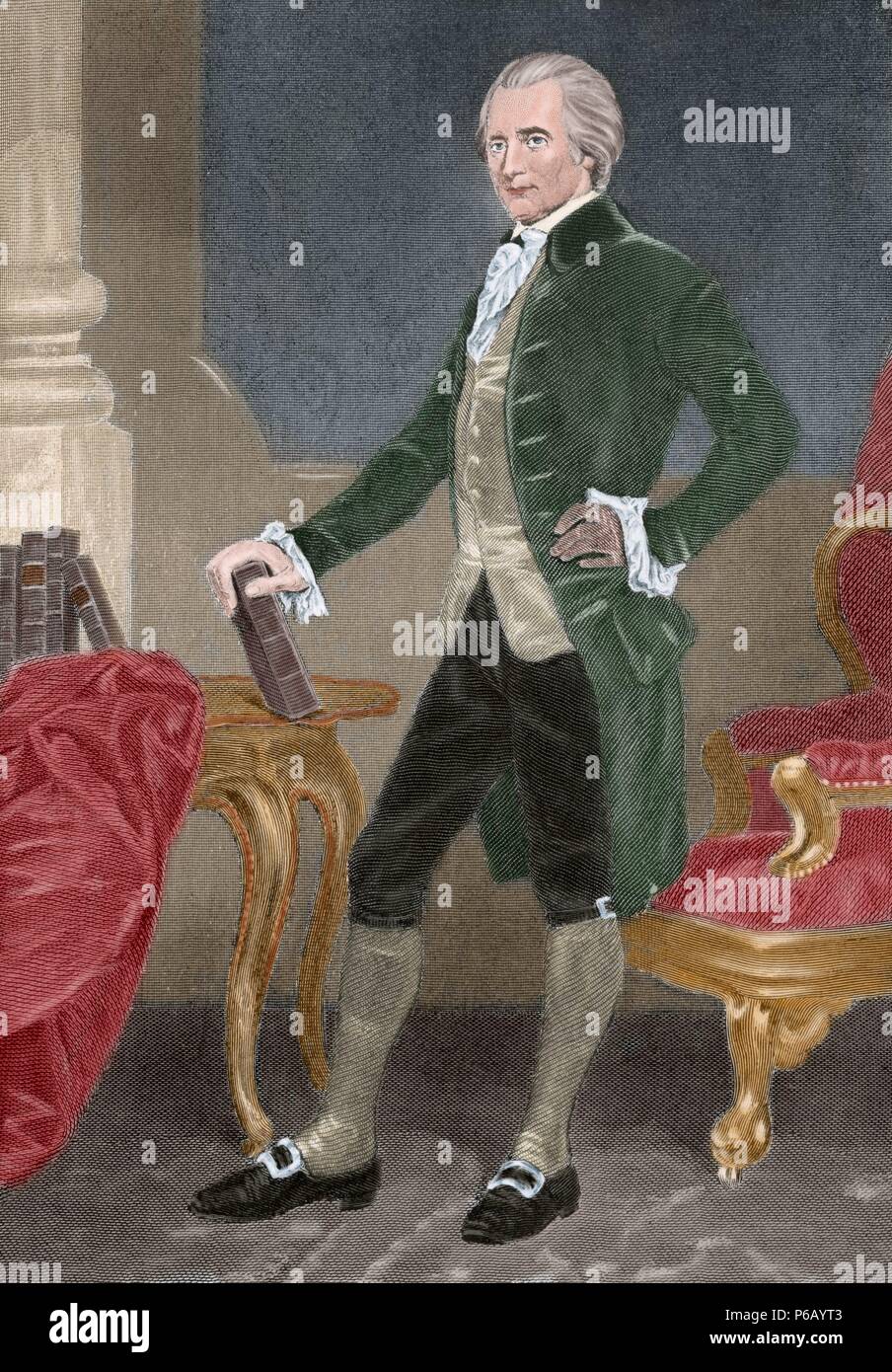 Henry Lee III (1756-1818). Amerikanischer Patriot, 9. Gouverneur von Virginia. Gravur. Farbige. Stockfoto