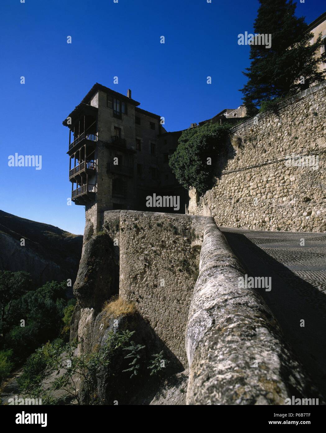 Spanien. Kastilien-La Mancha. Cuenca. Hängende Häuser. 15. Jahrhundert. Stockfoto
