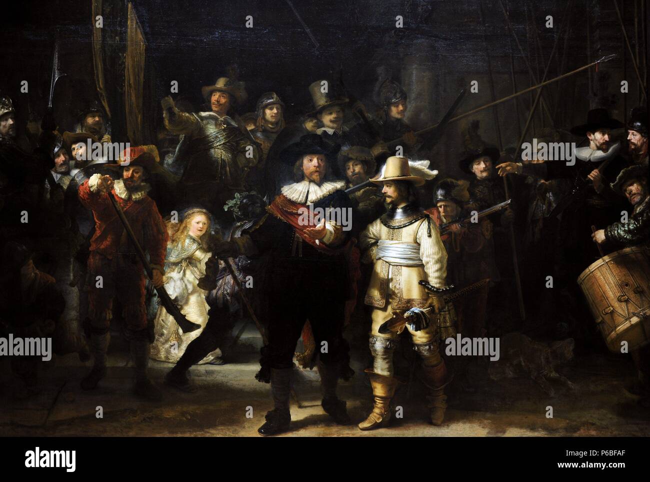 Rembrandt Harmenszoon van Rijn (1606-1669). Niederländischer Maler. Die Nachtwache, 1662. Rijksmuseum. Amsterdam. Holland. Stockfoto