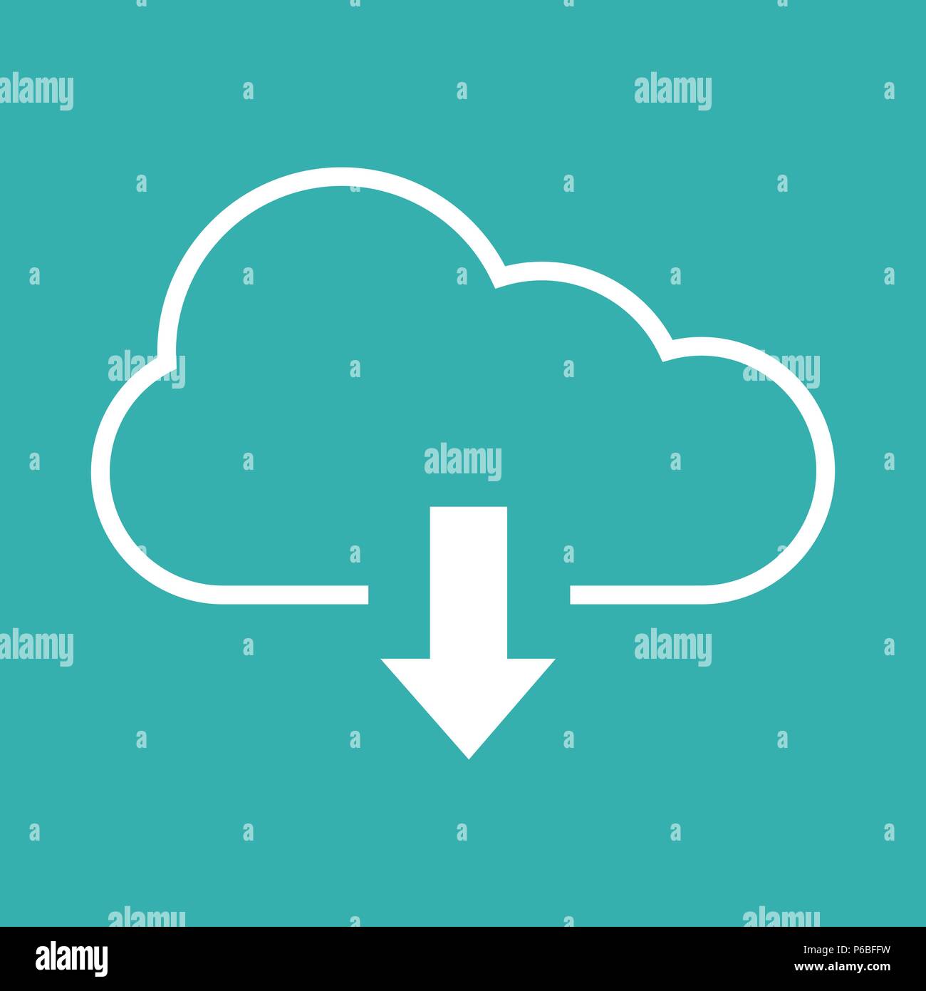 Das Symbol zum Herunterladen mit Cloud und Pfeil Vector Illustration Stock Vektor