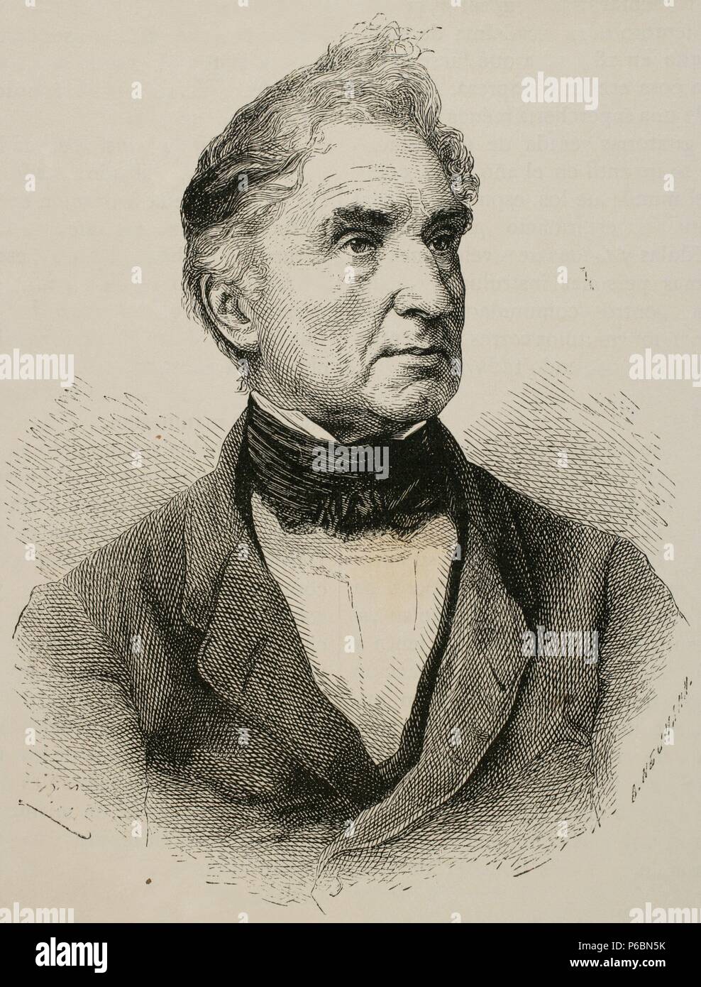 Justus von Liebig (1803-1873). Der deutsche Chemiker. Über die Organisation der organischen Chemie tätig. Kupferstich von A. Neumann. "Nuestro Siglo", 1883. Stockfoto