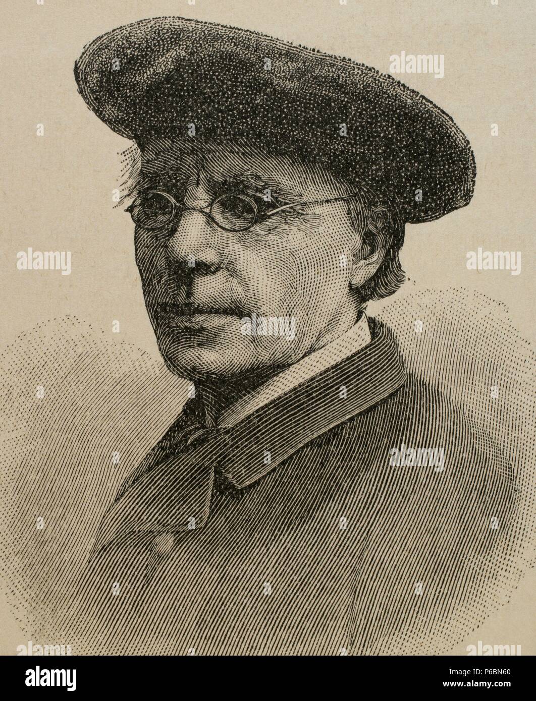 Jonas Lie (1833-1908). Norwegischer Schriftsteller. Gravur. Stockfoto