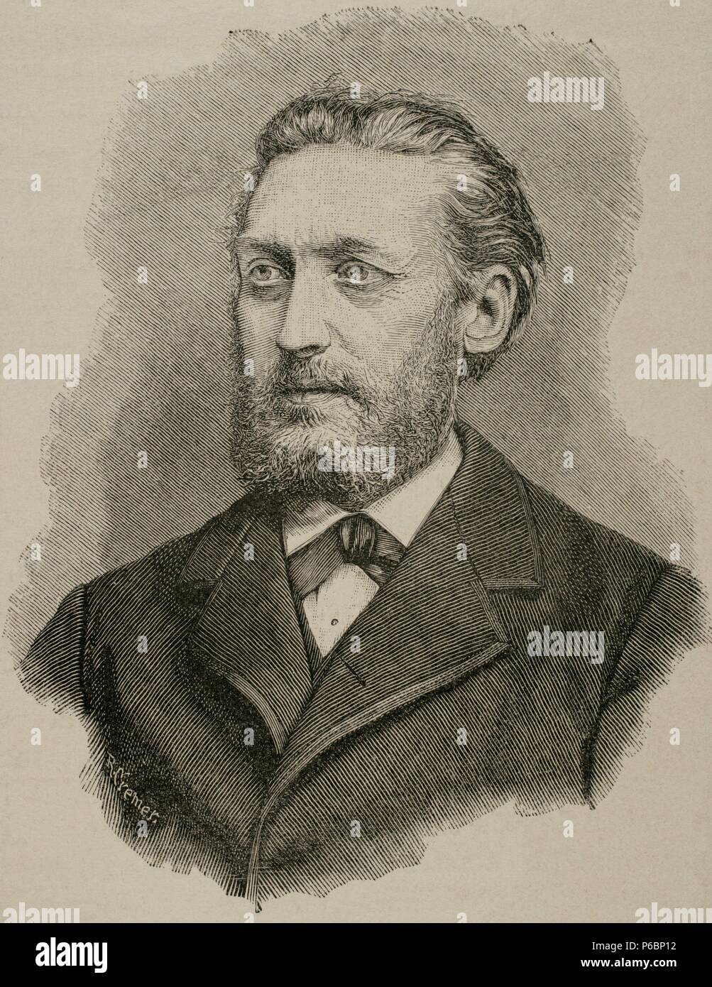 Wilhelm von Kardorff (1828-1907). Preußischer Politiker. Gravur. Die Universalgeschichte, 1885. Stockfoto
