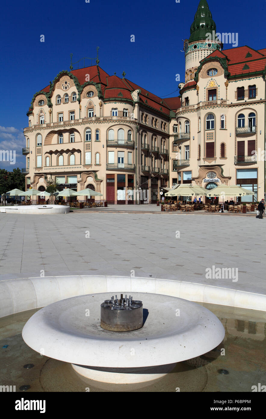 Rumänien, Crisana, Oradea, Piata Unirii, Hauptplatz, schwarzen Adler Palast, Stockfoto