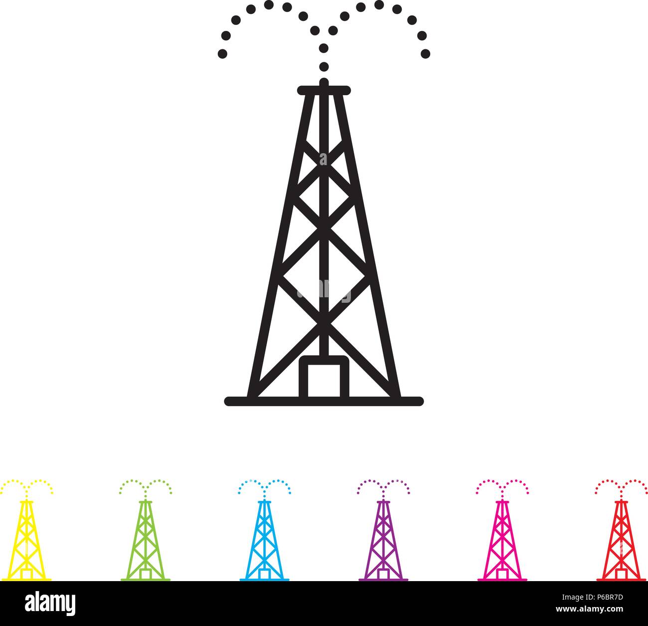 Öl Bohrinsel vektor Symbol Leitung. Fossile Brennstoffe und Energie Industrie Symbol. Stock Vektor