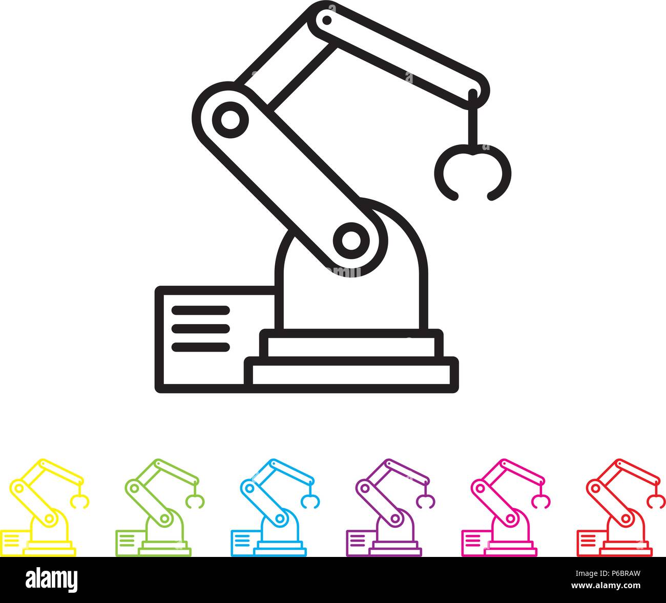 Industrieroboter vektor Symbol Leitung. Industrie und Automatisierung Symbol. Stock Vektor
