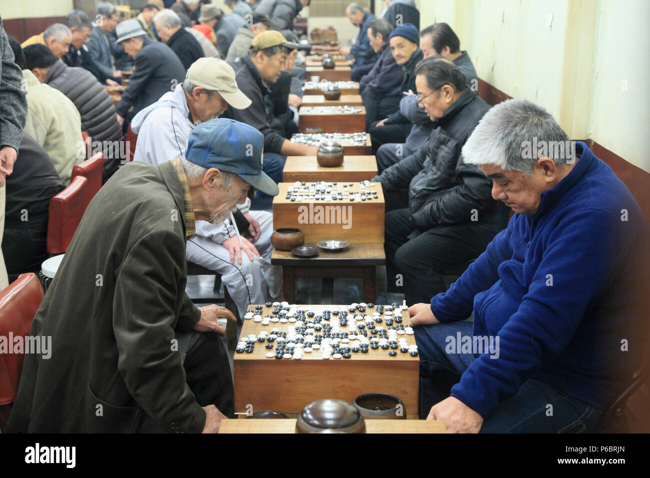 Japan, Osaka, go-Spieler, Shin Sekai, Jan-Jan Yokocho Street, Stockfoto