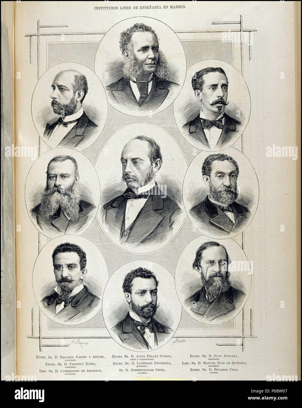 FIGUEROLA, LAUREANO. Politisch ESPAÑOL. CALAFAF 1816 - 1903. "INSTITUCION LIBRE DE