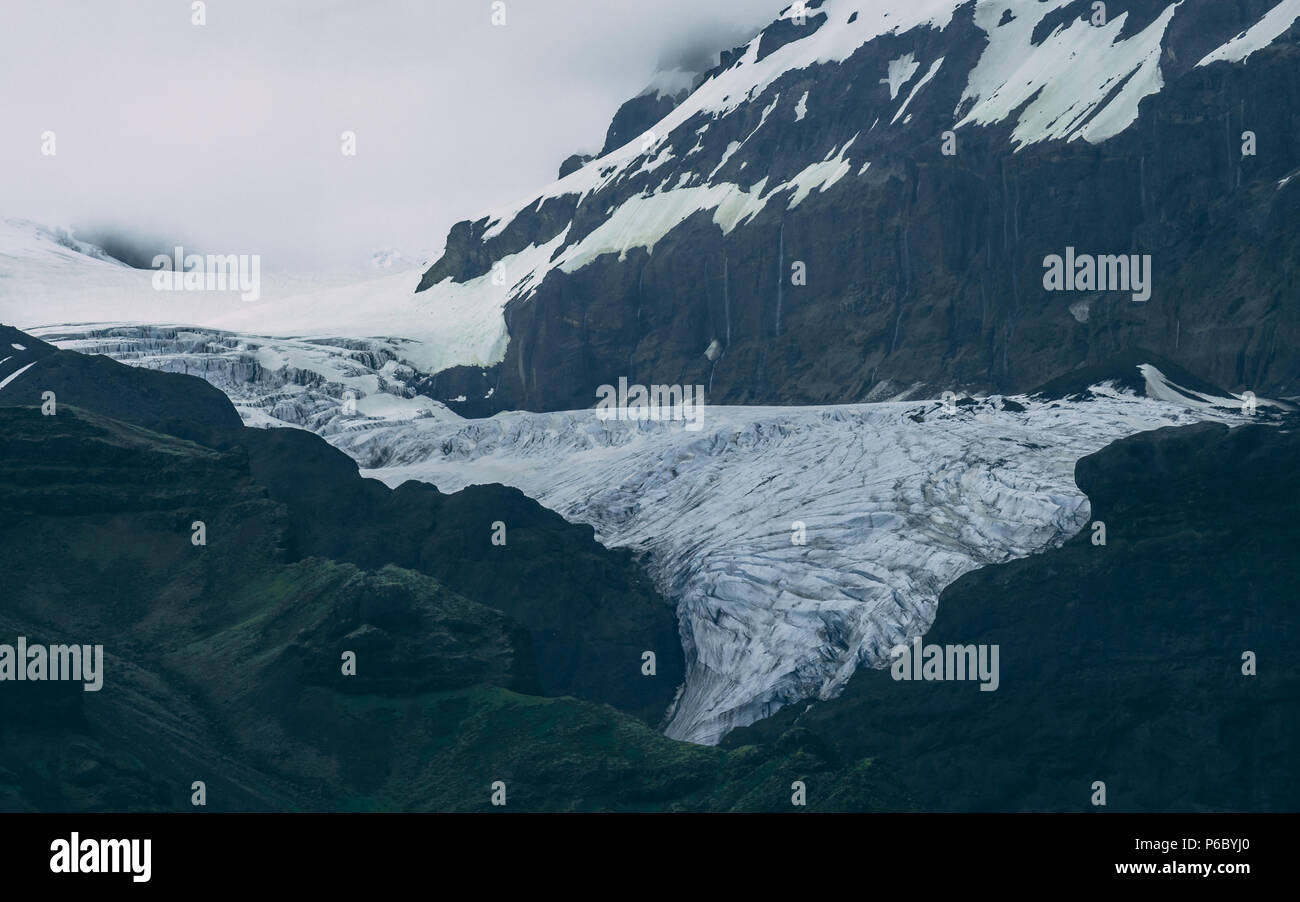 Gletscher in Island closeu bis Stockfoto
