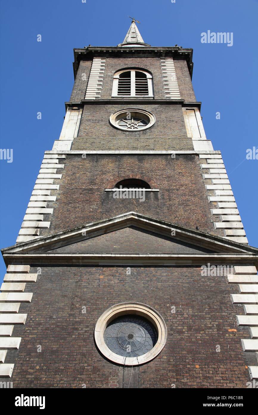 London, Vereinigtes Königreich - Saint Botolph ohne Aldgate Kirche. Denkmalgeschützte Gebäude. Stockfoto