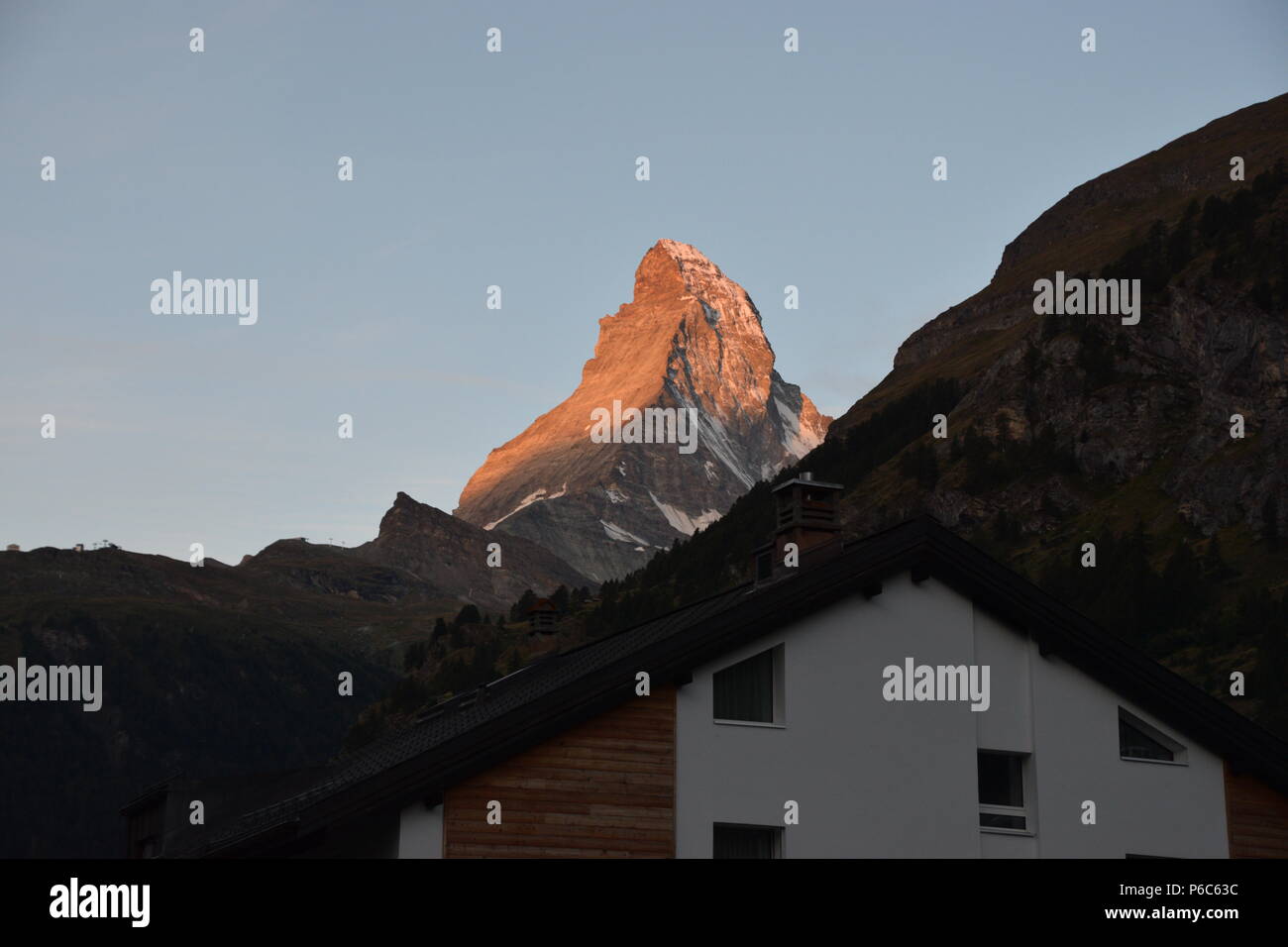 Matterhorn bei Sonnenuntergang Stockfoto