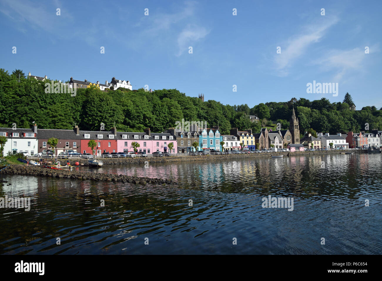 Bunte Stadt von Tobermory Stockfoto