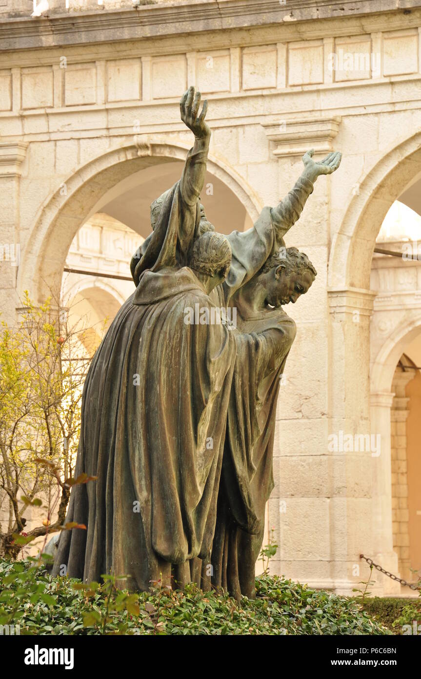 Monte Cassino St. Benedikt Skulptur Stockfoto