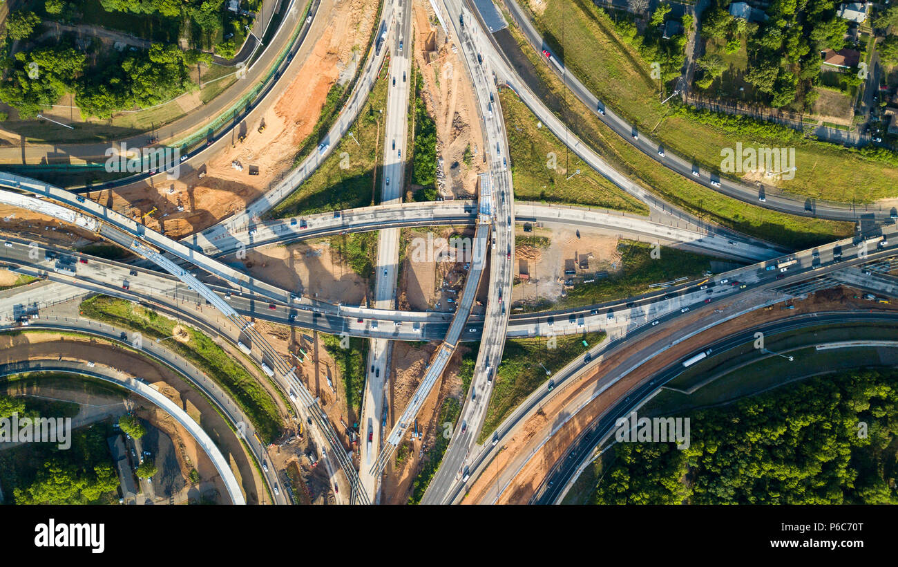 Intersate 65 und 20, ich 65, ich 20 Interchange, Birmingham, AL, USA Stockfoto