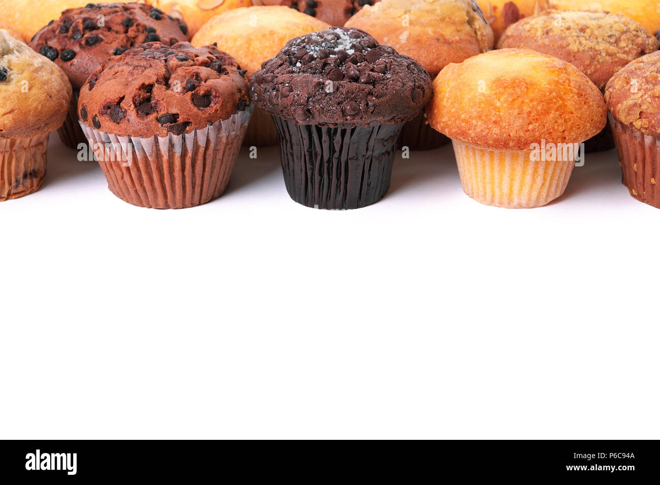 Muffin Kuchen oberer Rand der Zeile Stockfoto