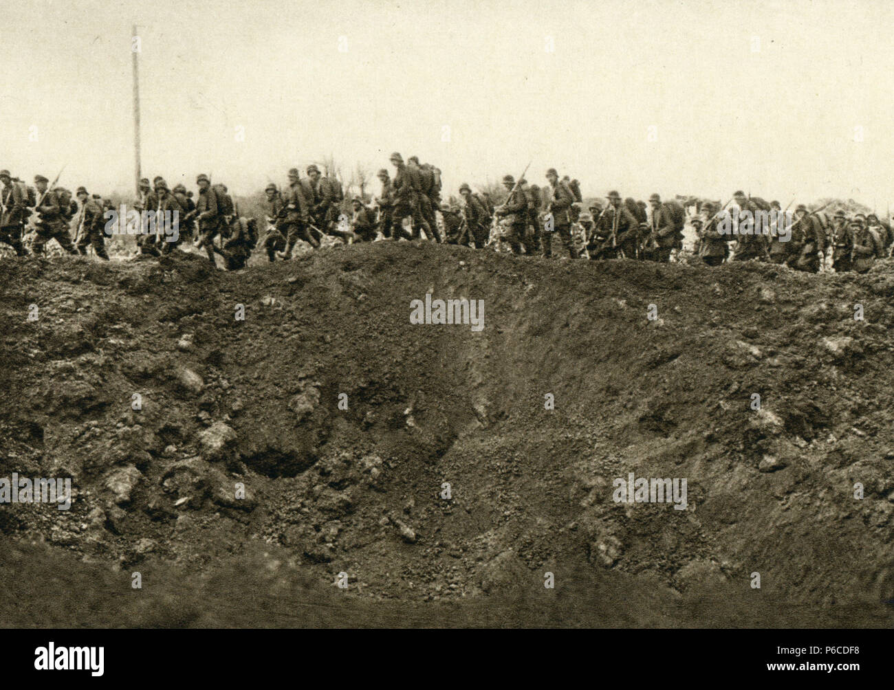 Weltkrieg i, Deutsche Soldaten, trichtergelände, WK 1, Weltkrieg, Weltkrieg Stockfoto