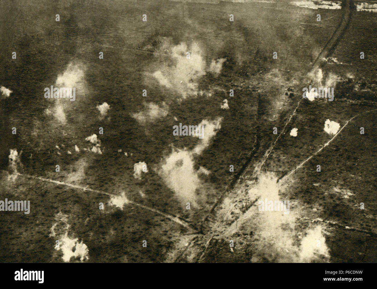 Weltkrieg, Granate explodiert, ww1, Wwi, Erster Weltkrieg Stockfoto