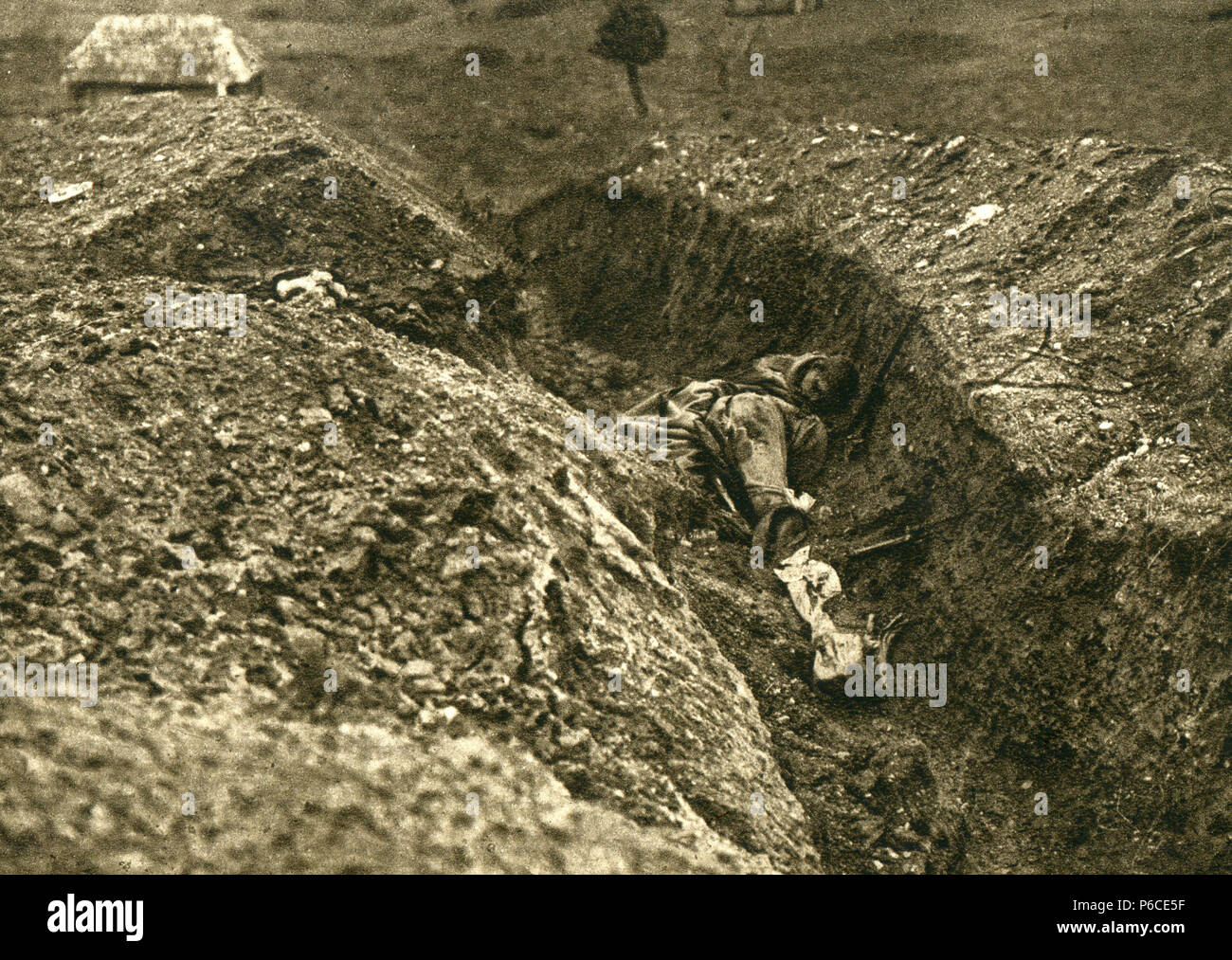 Soldat Friedhof, Gräben, Rumänische Position, WK 1, Weltkrieg, Weltkrieg Stockfoto