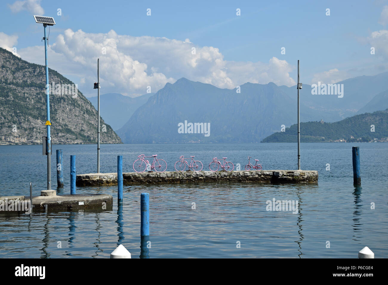 Giro d'Italia auf den Lago d'Iseo Stockfoto