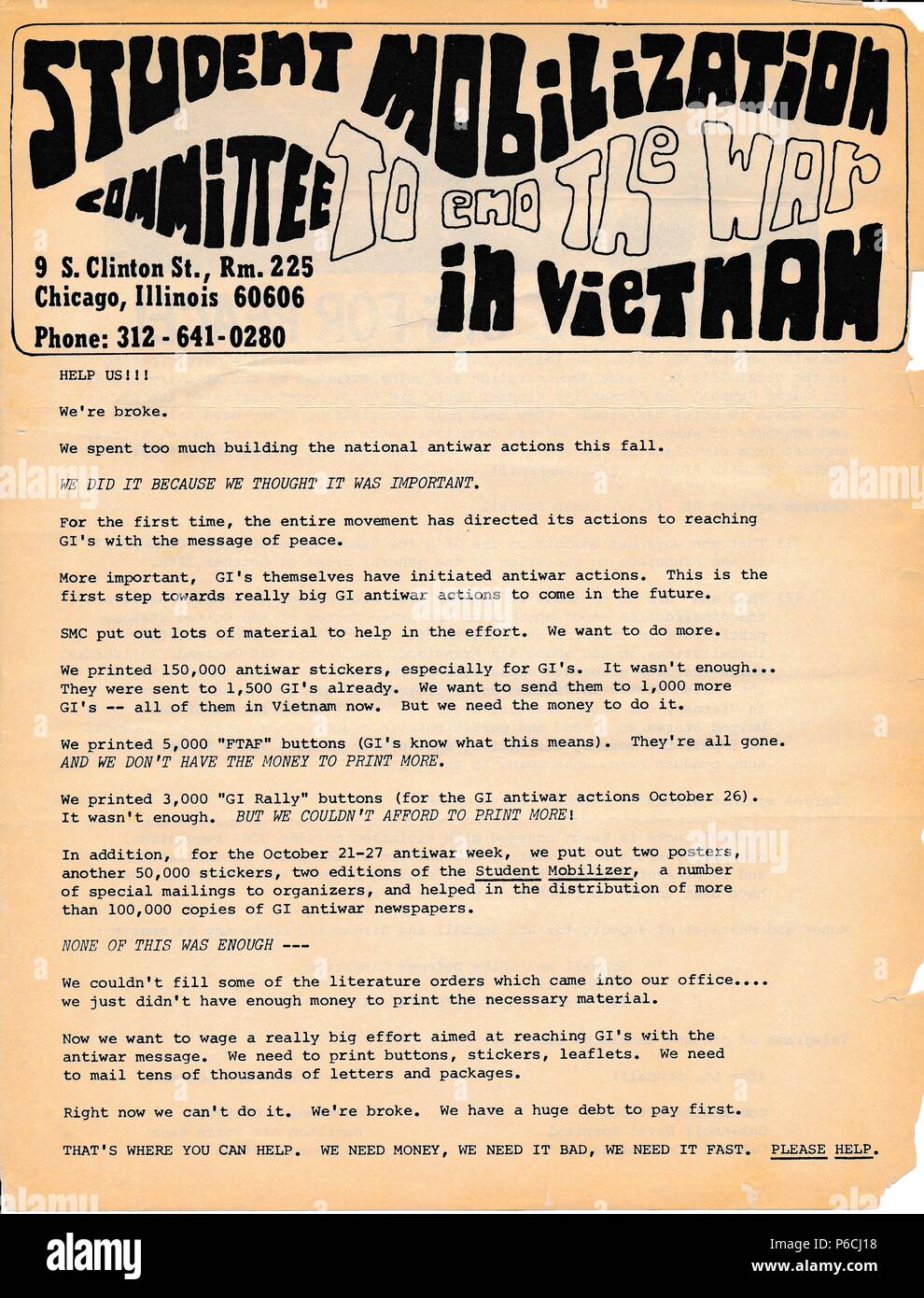 Faltblätter, 1970. () Stockfoto