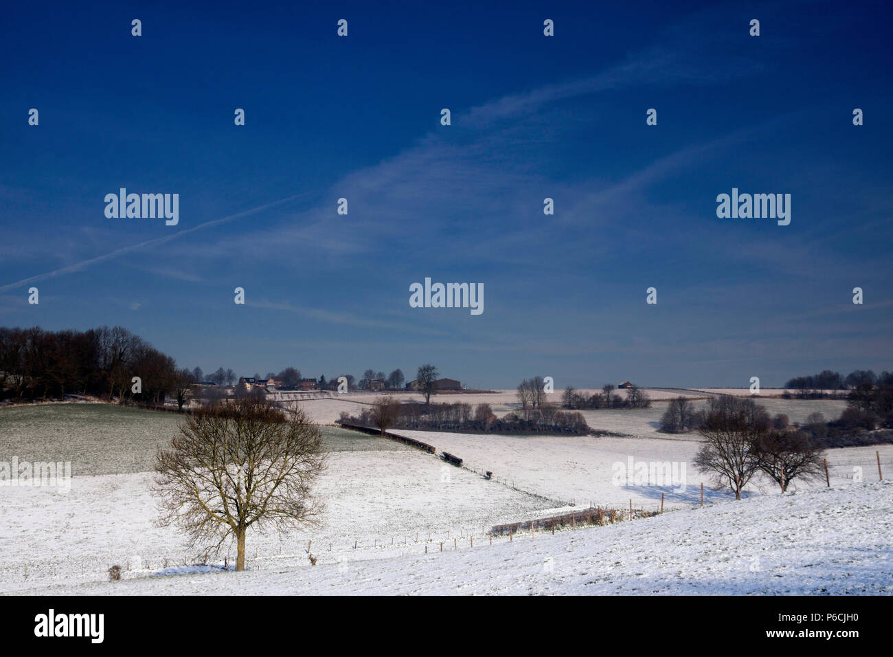 Verschneite Landschaft bei Eys Stockfoto