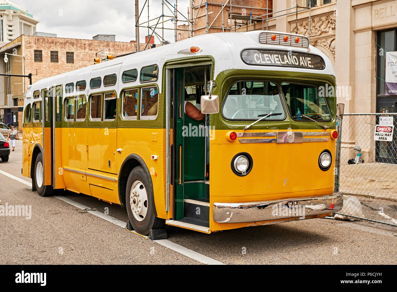 Replik der Bus von Rosa Parks, die Sie von während der bürgerrechtskämpfe in den 1960er-Jahren in Montgomery Alabama, USA festgenommen wurde. Stockfoto
