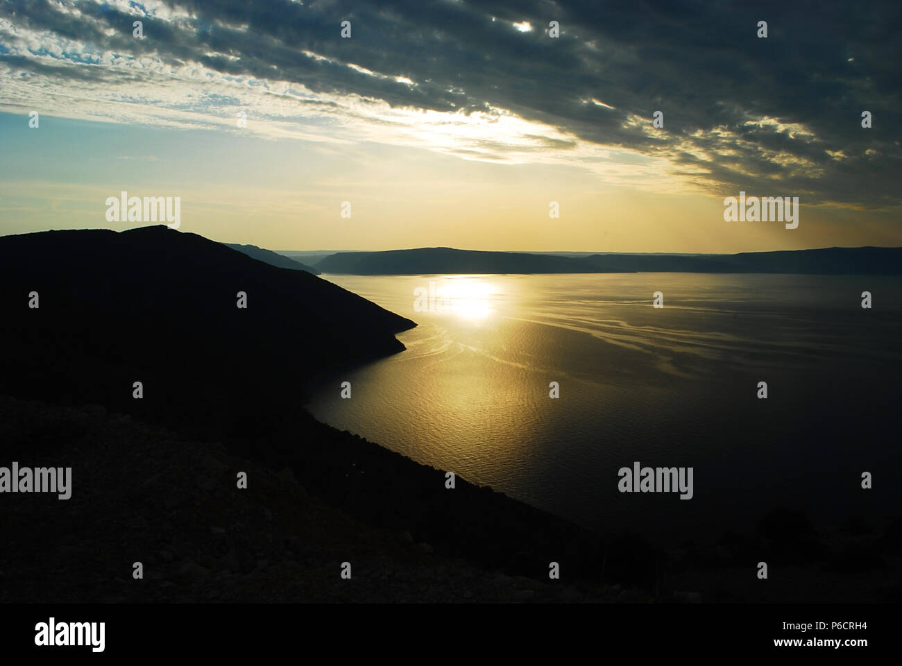 Schönen Sonnenuntergang auf der Brijuni Inseln in Kroatien Stockfoto