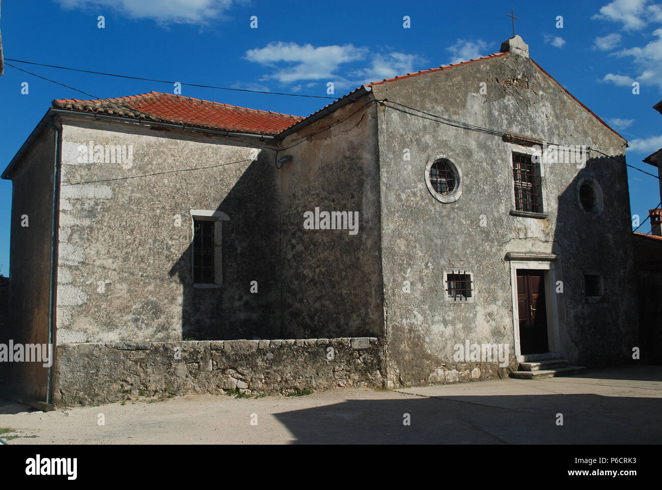 Eine alte Kirche in Porec in Istrien, Kroatien Stockfoto