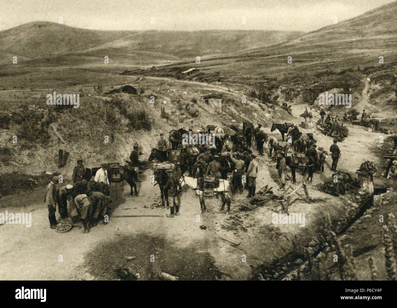 Mazedonien, Deutsche Soldaten, Mörtel, Österreichische ungarische Truppen, WK 1, Weltkrieg, Weltkrieg Stockfoto