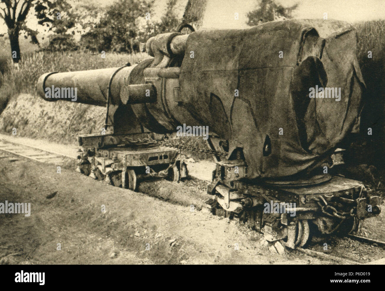 Weltkrieg, railroad Gun, 40 cm Kanone, WK 1, Weltkrieg, Weltkrieg Stockfoto