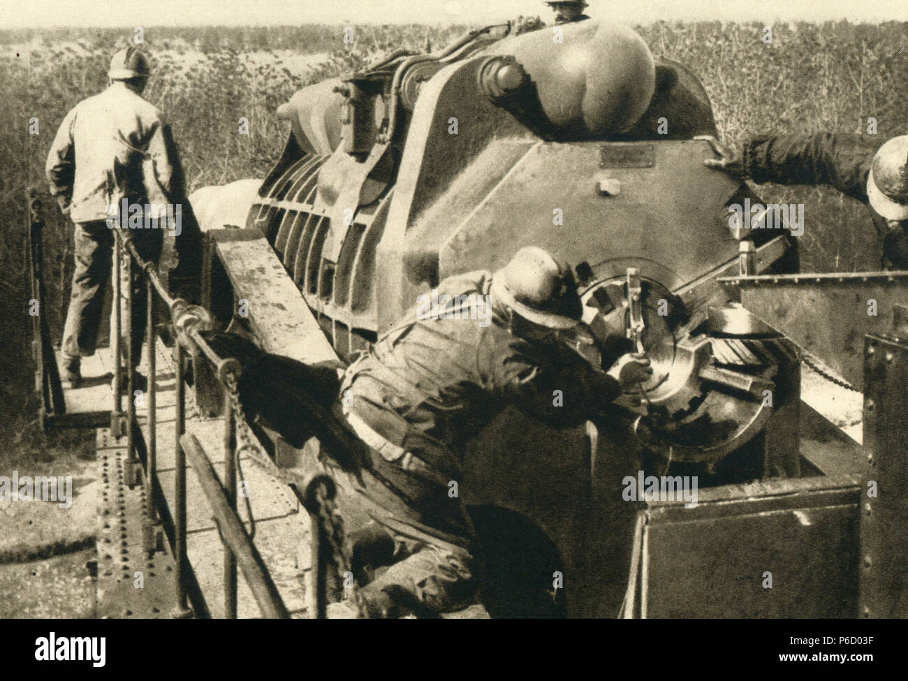 Weltkrieg, railroad Gun, französische Artillerie, WK 1, Weltkrieg, Weltkrieg Stockfoto