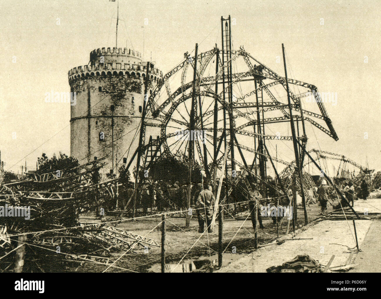 Weltkrieg, Thessaloniki, Deutsche Zeppelin, ww1, Wwi, Erster Weltkrieg Stockfoto