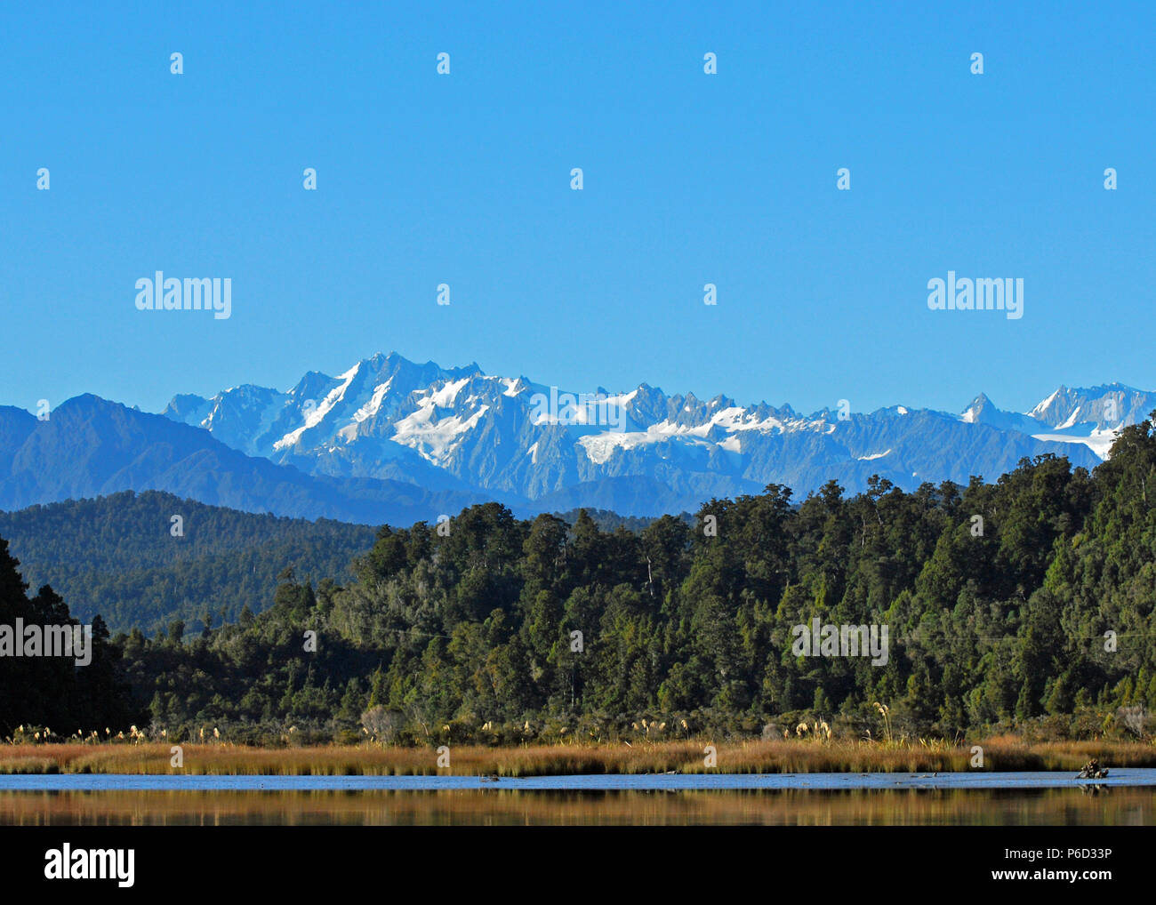 Neuseeland Berge und See Stockfoto