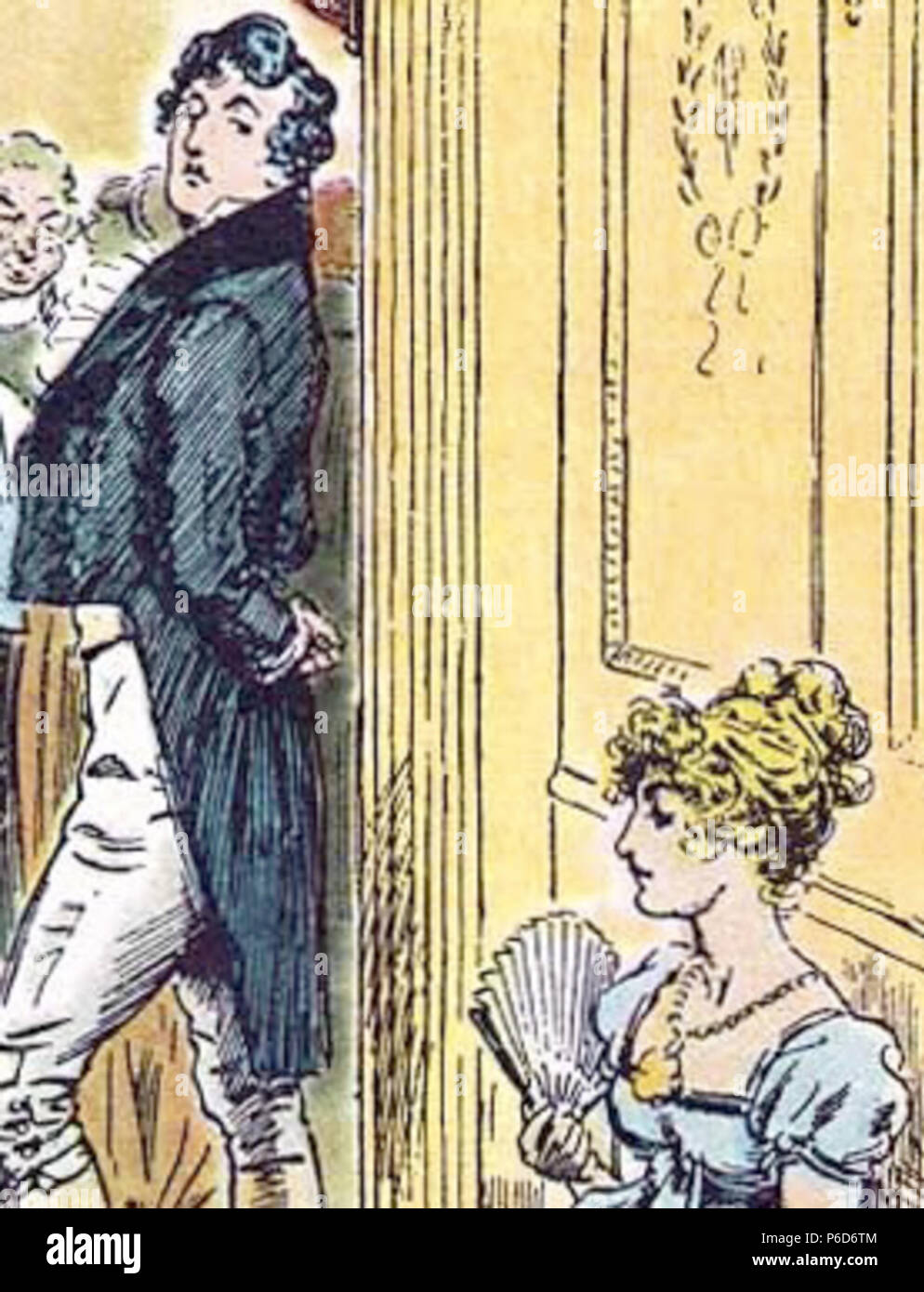 Detail eines C.E. Brock Abbildung für die Ausgabe 1895 von Jane Austens Roman stolz und Vorurteil (Kapitel 3). 1895 70 PrideandPrejudiceCH 3 Detail Stockfoto