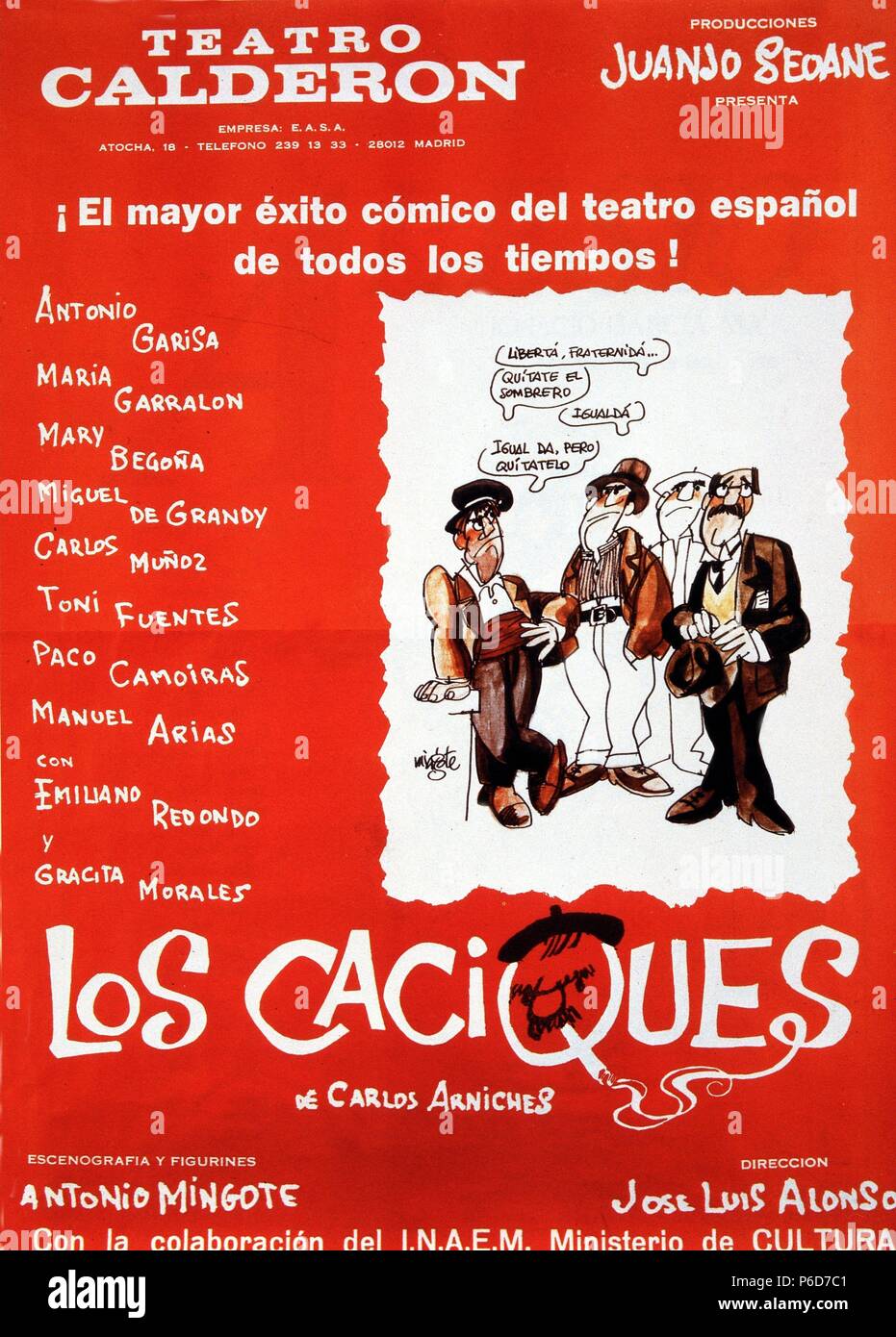 Carlos Arniches Kartell De La Obra Teatral Los Kaziken Escritor Espanol Alicante 1866 1943 Dirigida Por Jose Luis Alonso Y Representada En El Teatro Calderon Stockfotografie Alamy