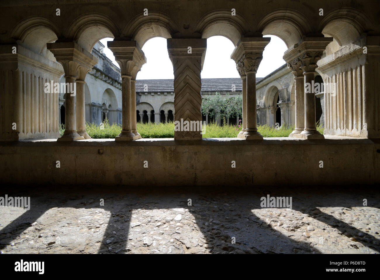 Romanischer Kreuzgang oder Klöster von Vaison-la-Romaine Unserer Lieben Frau von Nazareth Kathedrale (c 11.) Vaison-la-Romaine Vaucluse Provence Frankreich Stockfoto