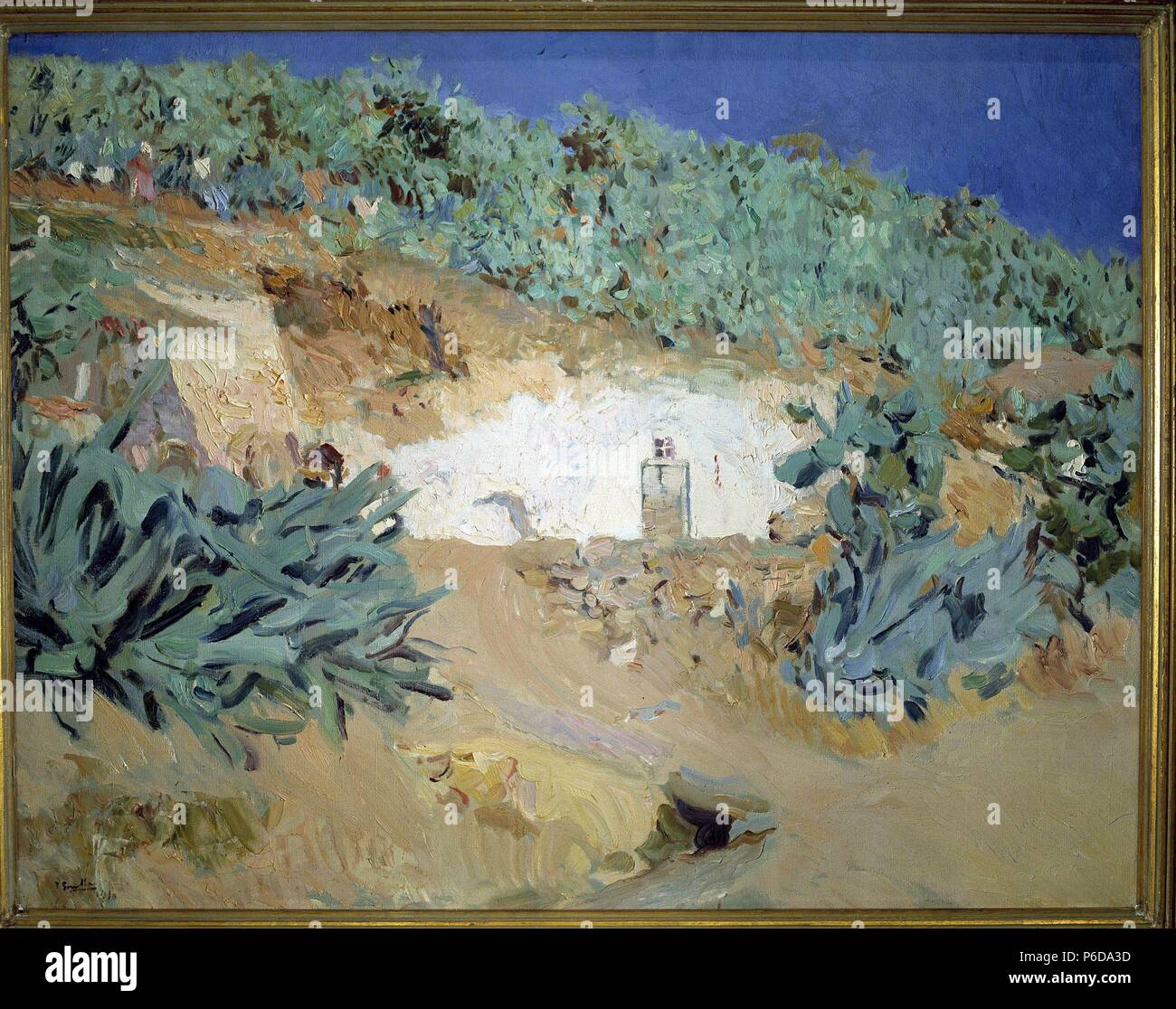 SOROLLA JOAQUIN. PINTOR ESPAÑOL VALENCIA 1863 - 1923. "CASA DE LOS GITANOS". SACROMONTE DE GRANADA. OLEO DEL AÑO 1910. MUSEO SOROLLA. MADRID. Stockfoto