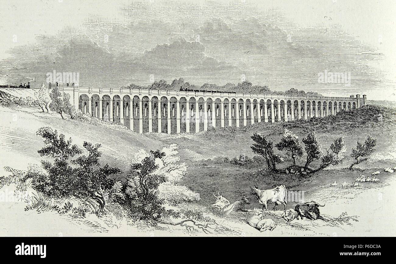 FERROCARRILES. INGLATERRA. GRAN VIADUCTO DEL FERROCARRIL de Londres ein
