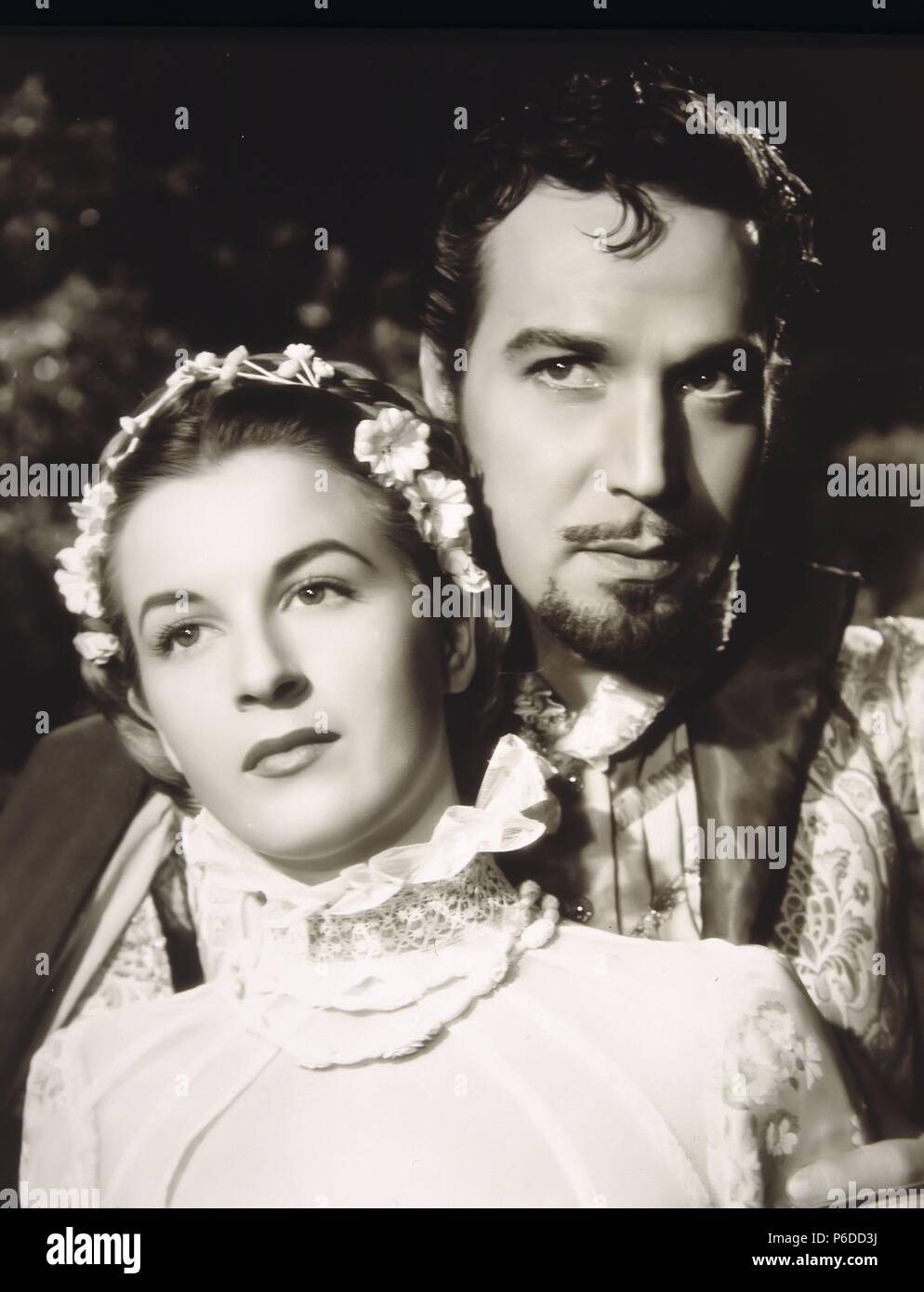 PELICULA: DON JUAN, 1950. Regie: JOSE LUIS SÁENZ DE HEREDIA. ACTORES: ANTONIO VILAR, MARIA ROSA SALGADO. Stockfoto