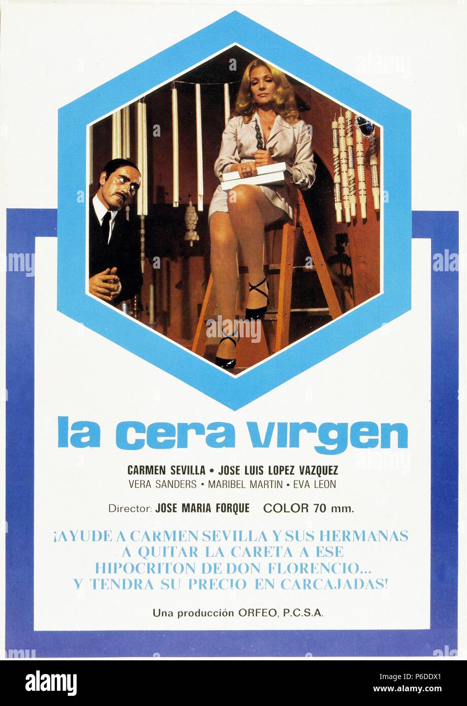 PELICULA: LA CERA VIRGEN, 1972. Direktor, JOSE MARIA FORQUE. ACTORES, Carmen Sevilla, JOSE LUIS LOPEZ VAZQUEZ. Stockfoto