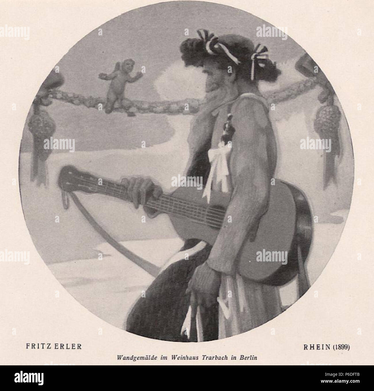 49 Fritz Erler-Der Rhein (1899). Wandgemälde im Weinhaus Trarbach in Berlin Stockfoto